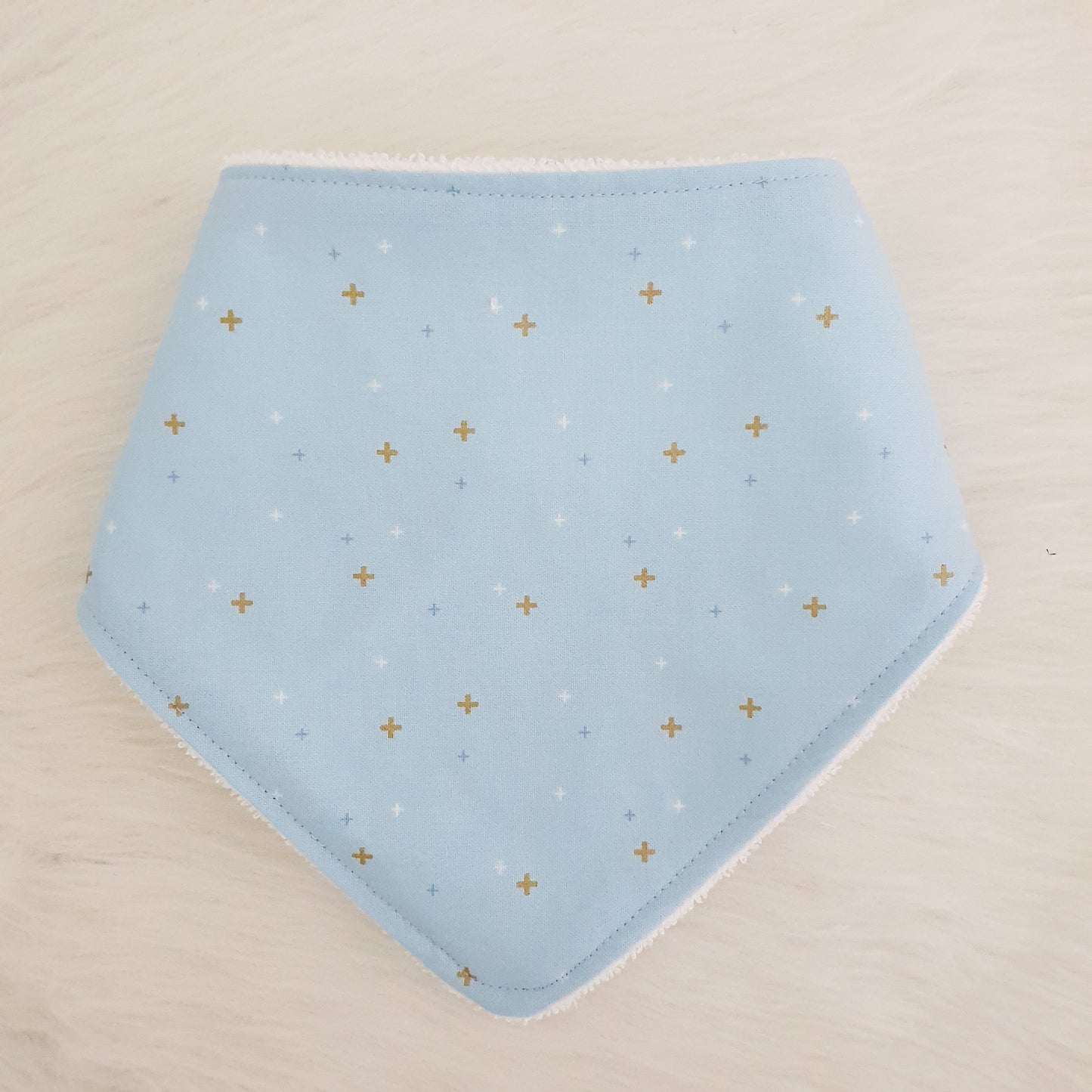 PALE BLUE Bandana Dribble Bib - Bamboo Backed Ultra Absorbent Bib