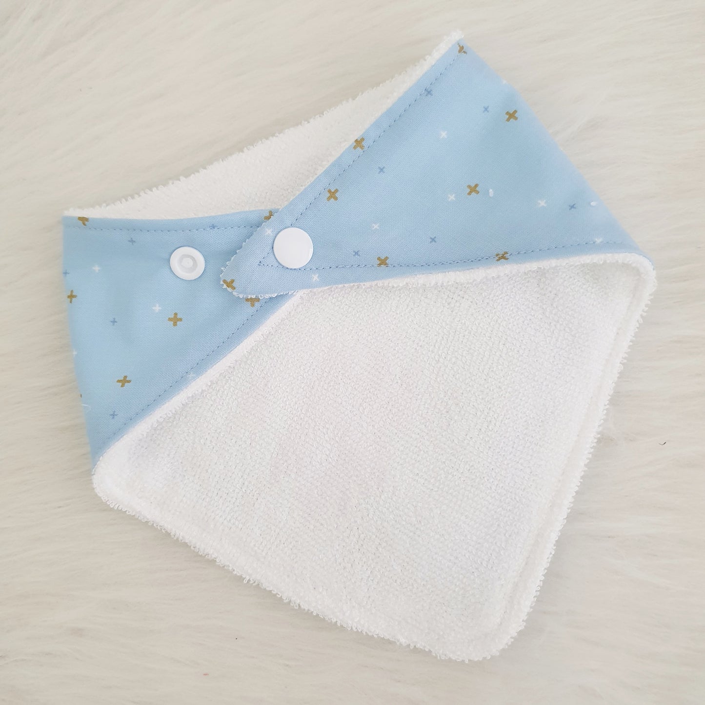 PALE BLUE Bandana Dribble Bib - Bamboo Backed Ultra Absorbent Bib