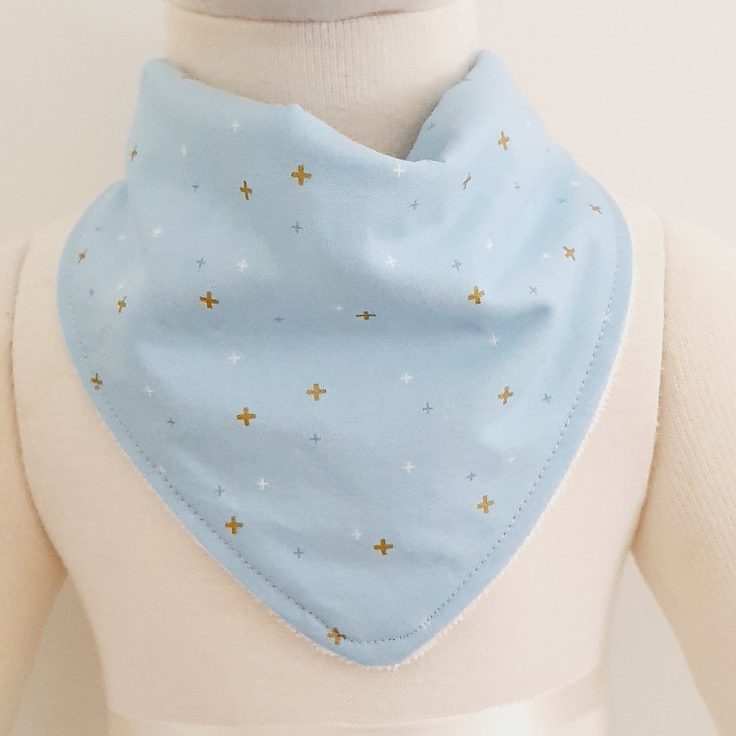 PALE BLUE Bandana Dribble Bib - Bamboo Backed Ultra Absorbent Bib