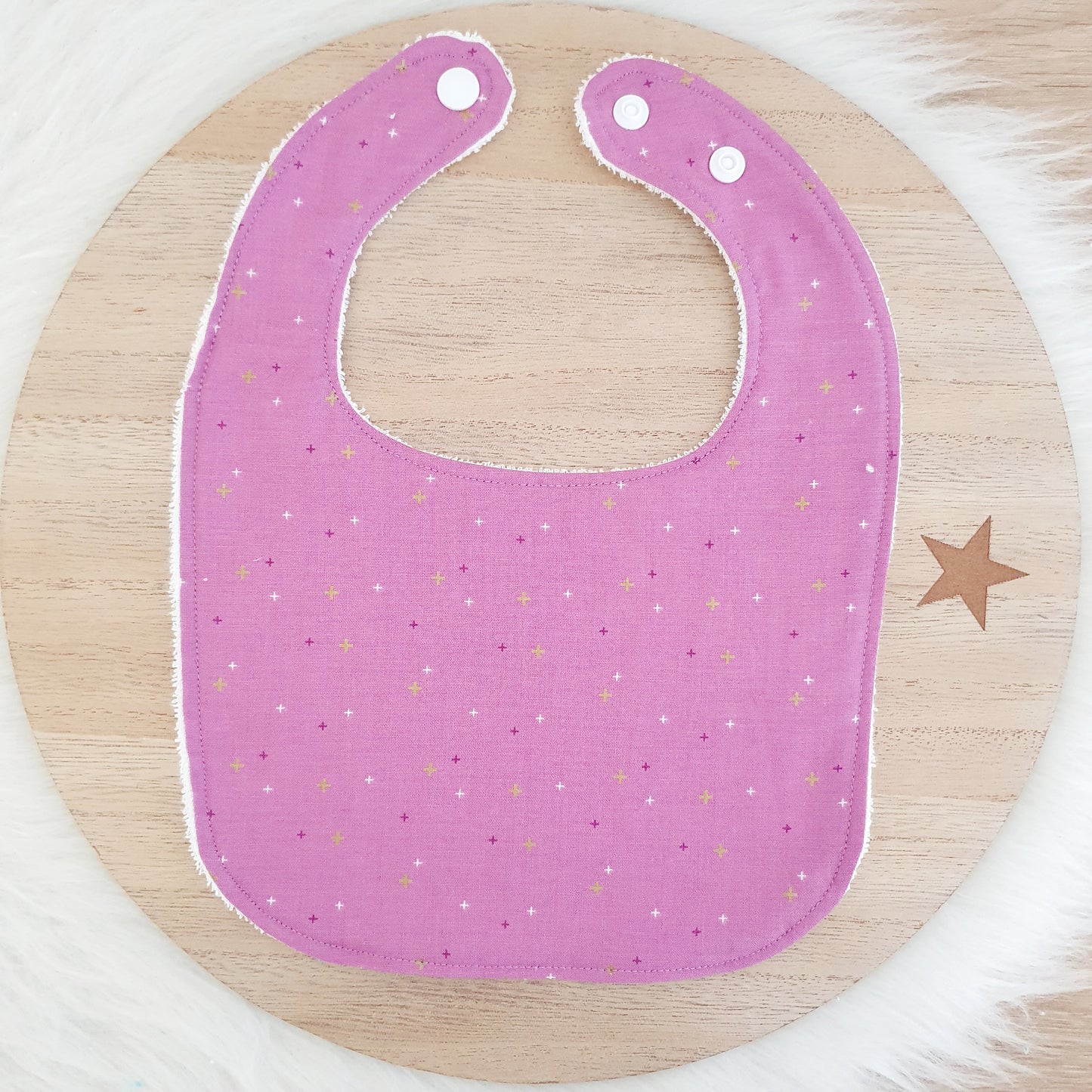 Orchid Bib, Handmade Baby Bib, Feeding Bib