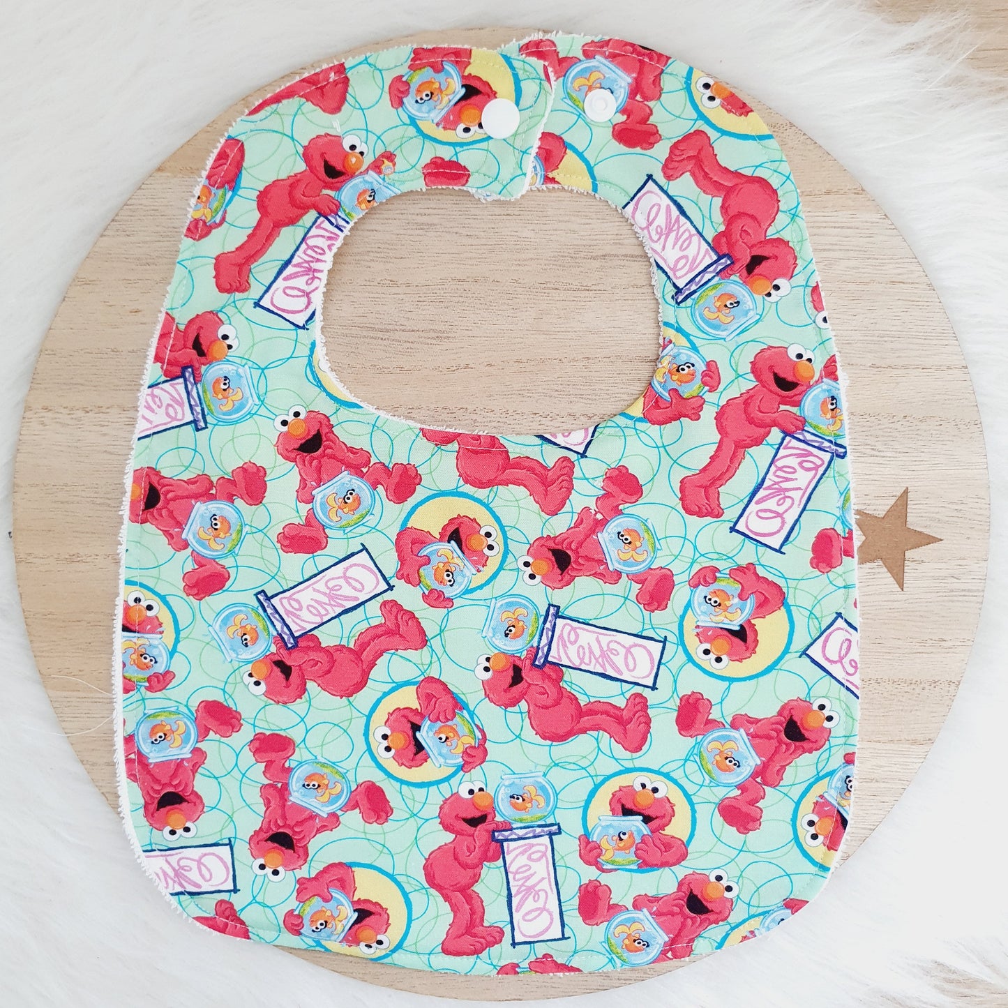 Elmo Bib, Handmade Baby Bib, Large Feeding Bib