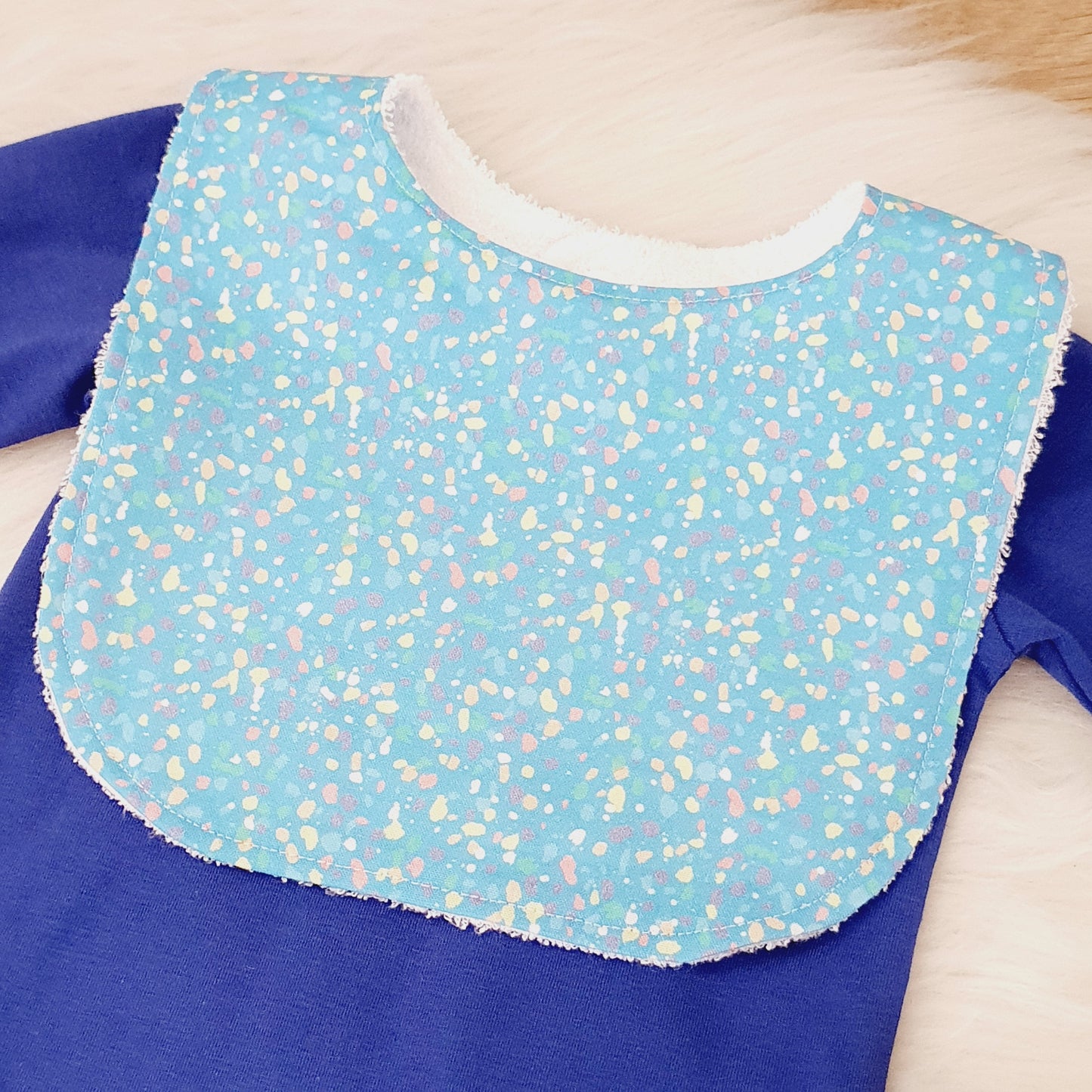 Speckled Bib, Handmade Baby Bib, Feeding Bib