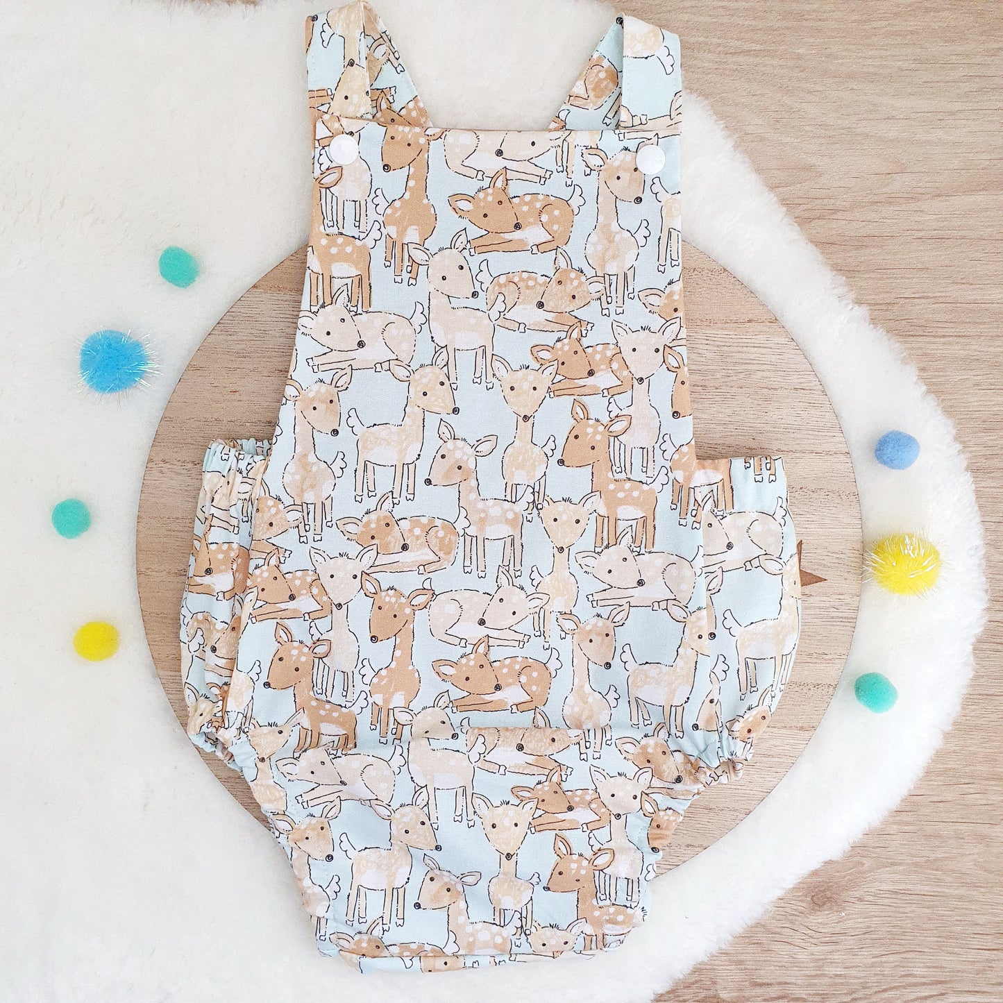 FAWN print Baby Romper, Size 1