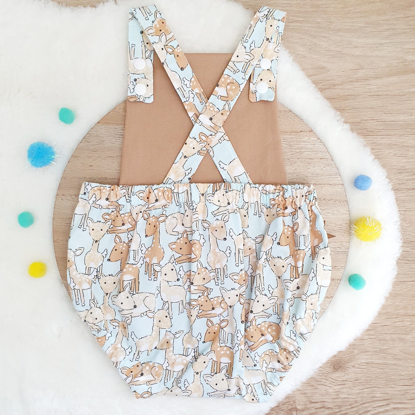 FAWN print Baby Romper, Size 1