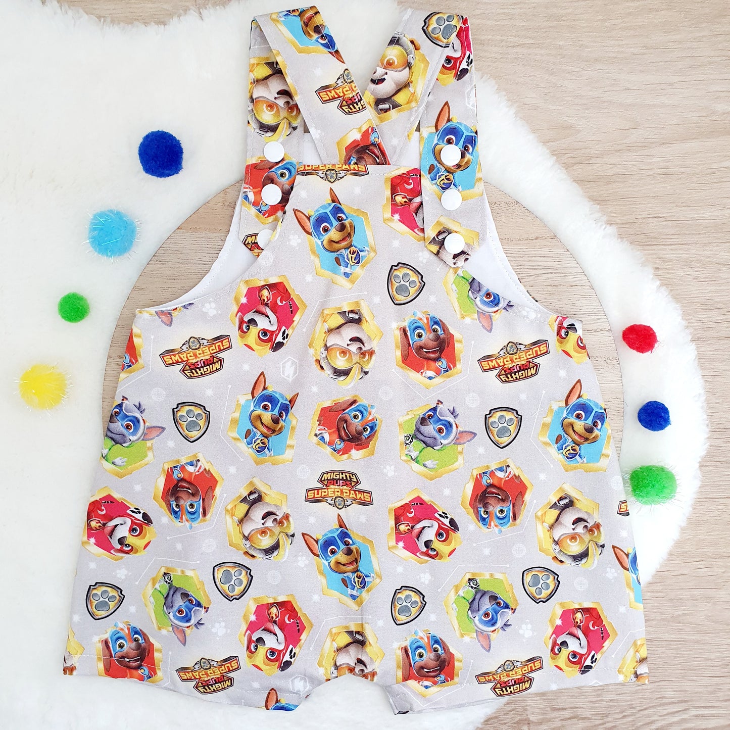 PAW PATROL print Overalls, Baby Overalls, Short Leg Romper, Size 1