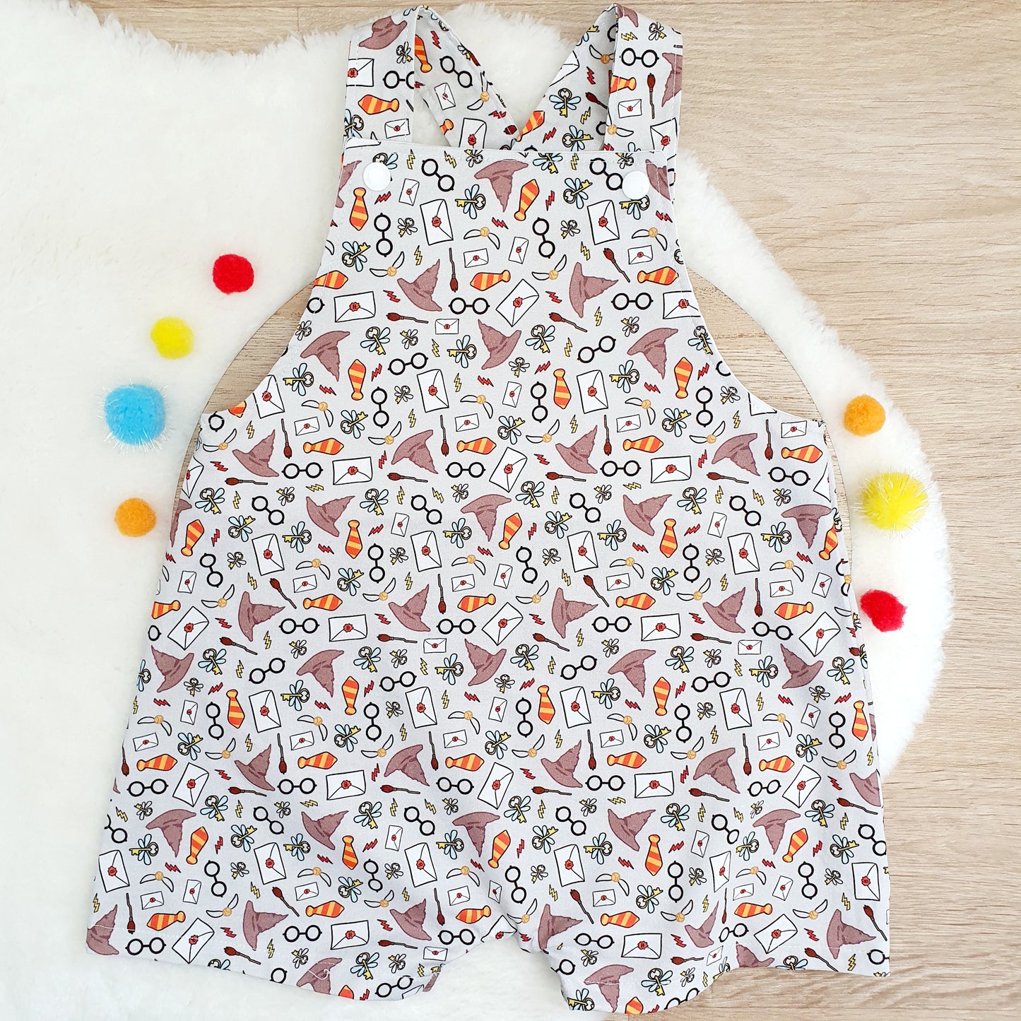 HARRY POTTER print Overalls, Baby / Toddler Overalls, Short Leg Romper, Size 2