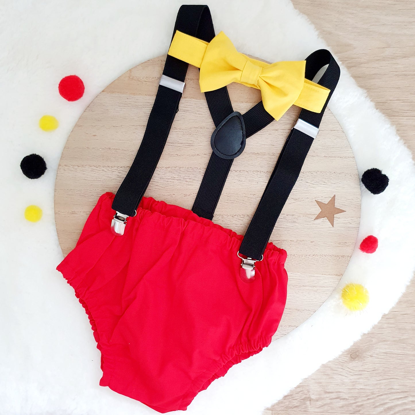 MOUSE INSPIRED Boys Cake Smash Outfit, First Birthday Outfit, Size 0, 3 Piece Set