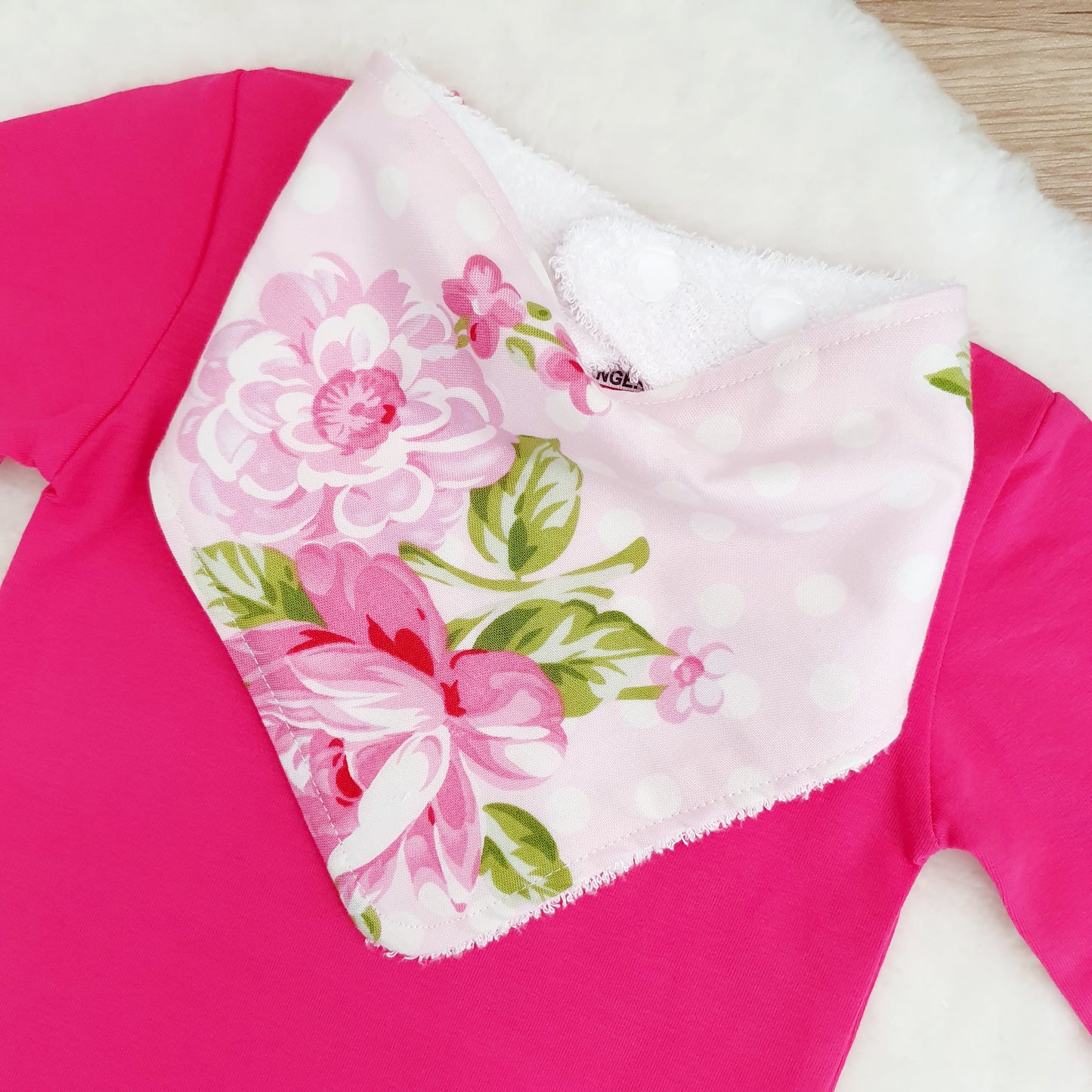 Roses Bandana Dribble Bib - Bamboo Backed Ultra Absorbent Bib