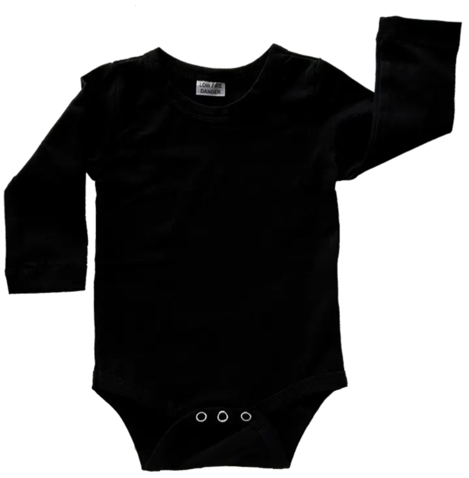 Black Long Sleeve Basic Bodysuit, Size 2