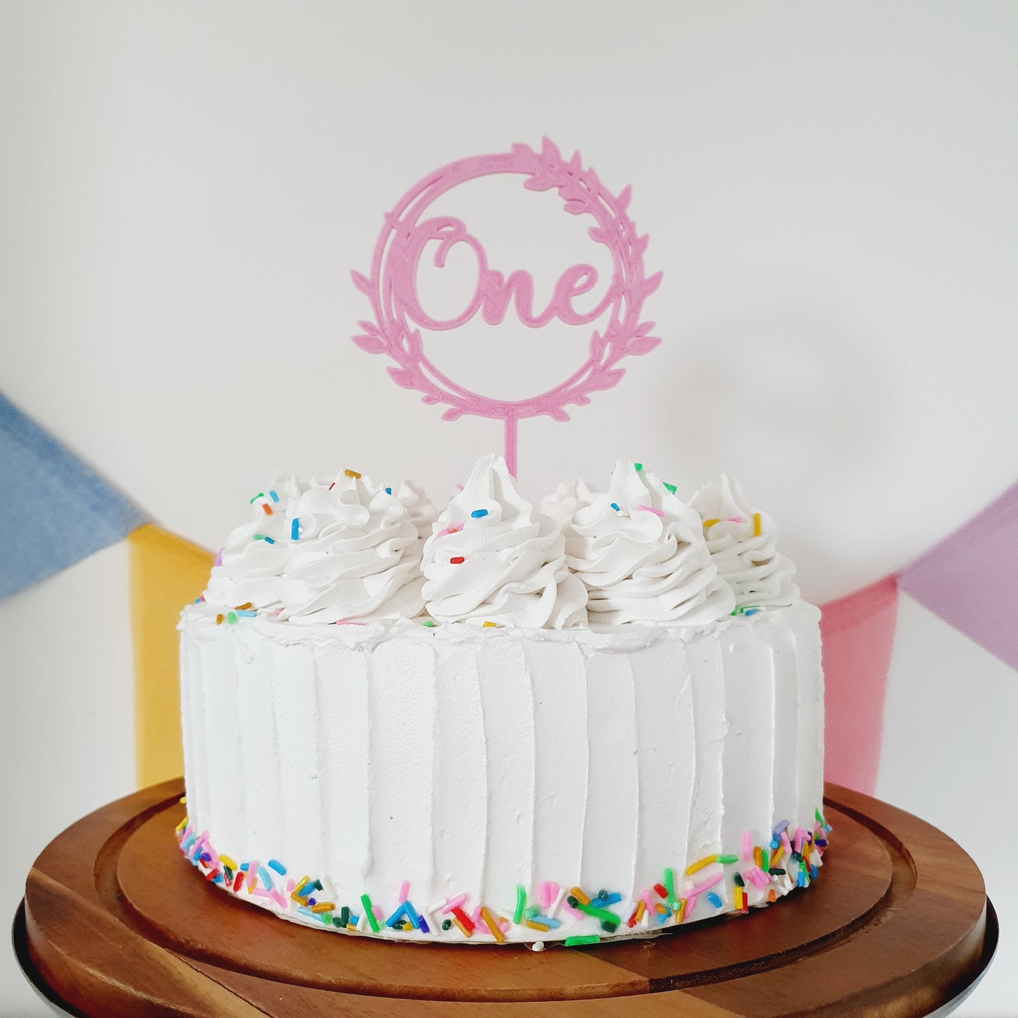 ONE Cake Topper - Pink