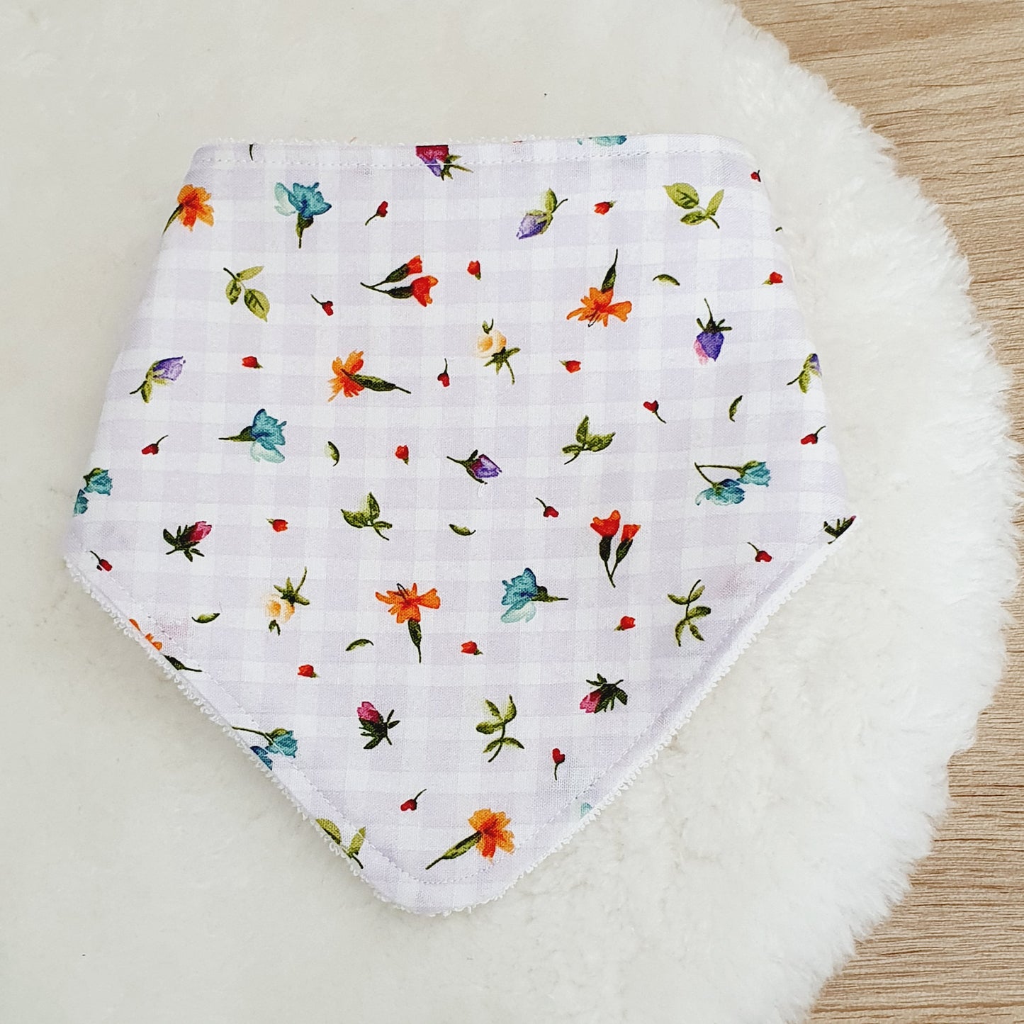 Lilac Floral Bandana Dribble Bib - Bamboo Backed Ultra Absorbent Bib
