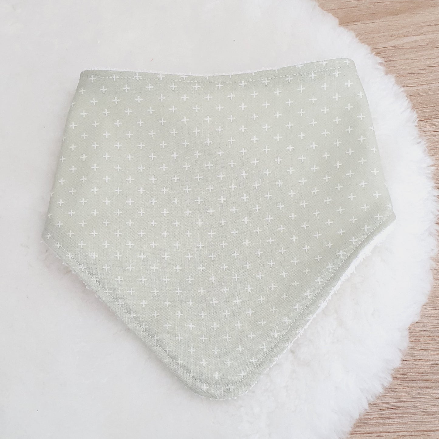 PALE GREEN Bandana Dribble Bib - Bamboo Backed Ultra Absorbent Bib