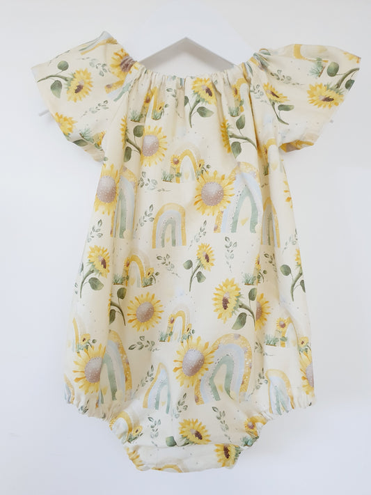 Sunflowers Baby Girl Playsuit, Size 1