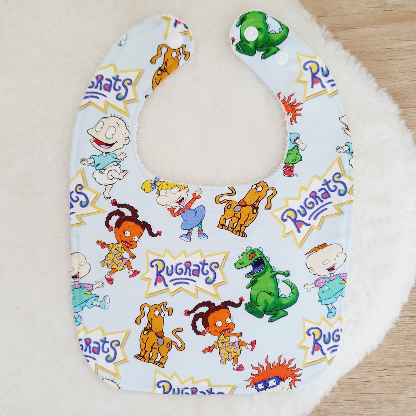 RUGRATS print Bib, Handmade Baby Bib, Feeding Bib