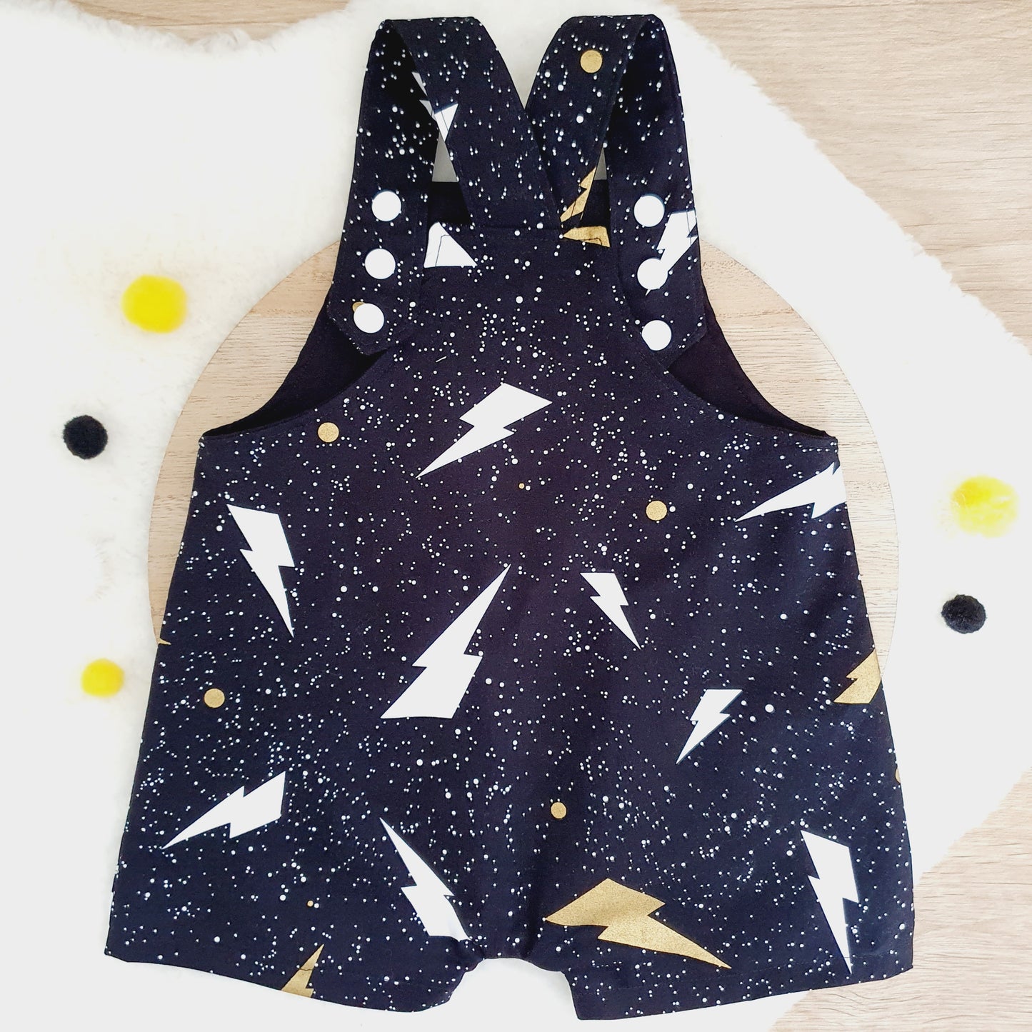 FLASH Overalls, Baby Overalls, Short Leg Romper, Size 1
