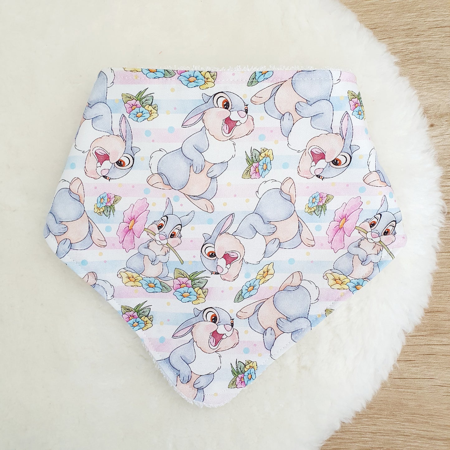 Thumper print Bandana Dribble Bib - Bamboo Backed Ultra Absorbent Bib