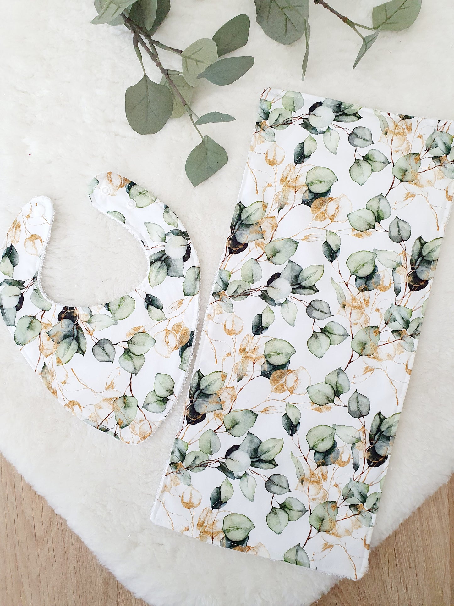 EUCALYPT Baby Bib and Burp Cloth Gift Set, Baby Shower Gift, Newborn Gift, Baby Gift