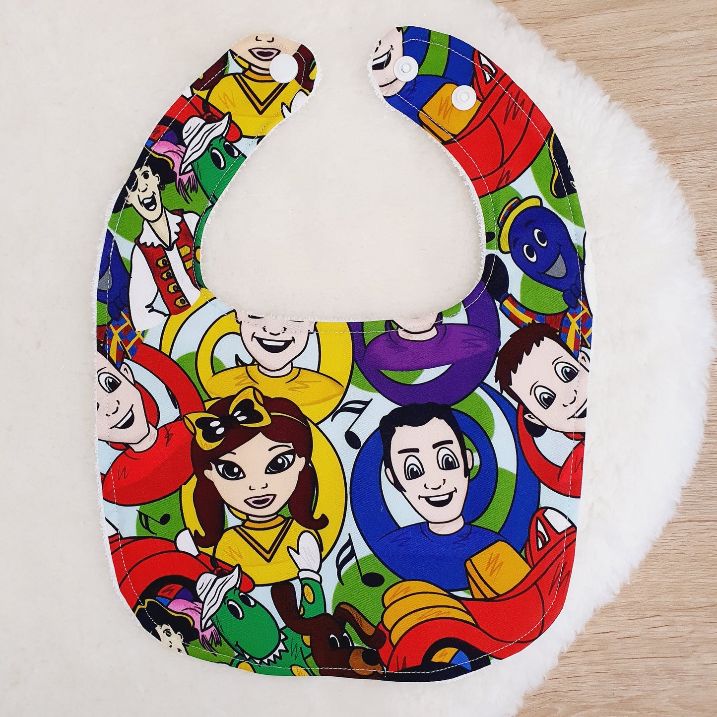 WIGGLY print Bib, Handmade Baby Bib, Feeding Bib