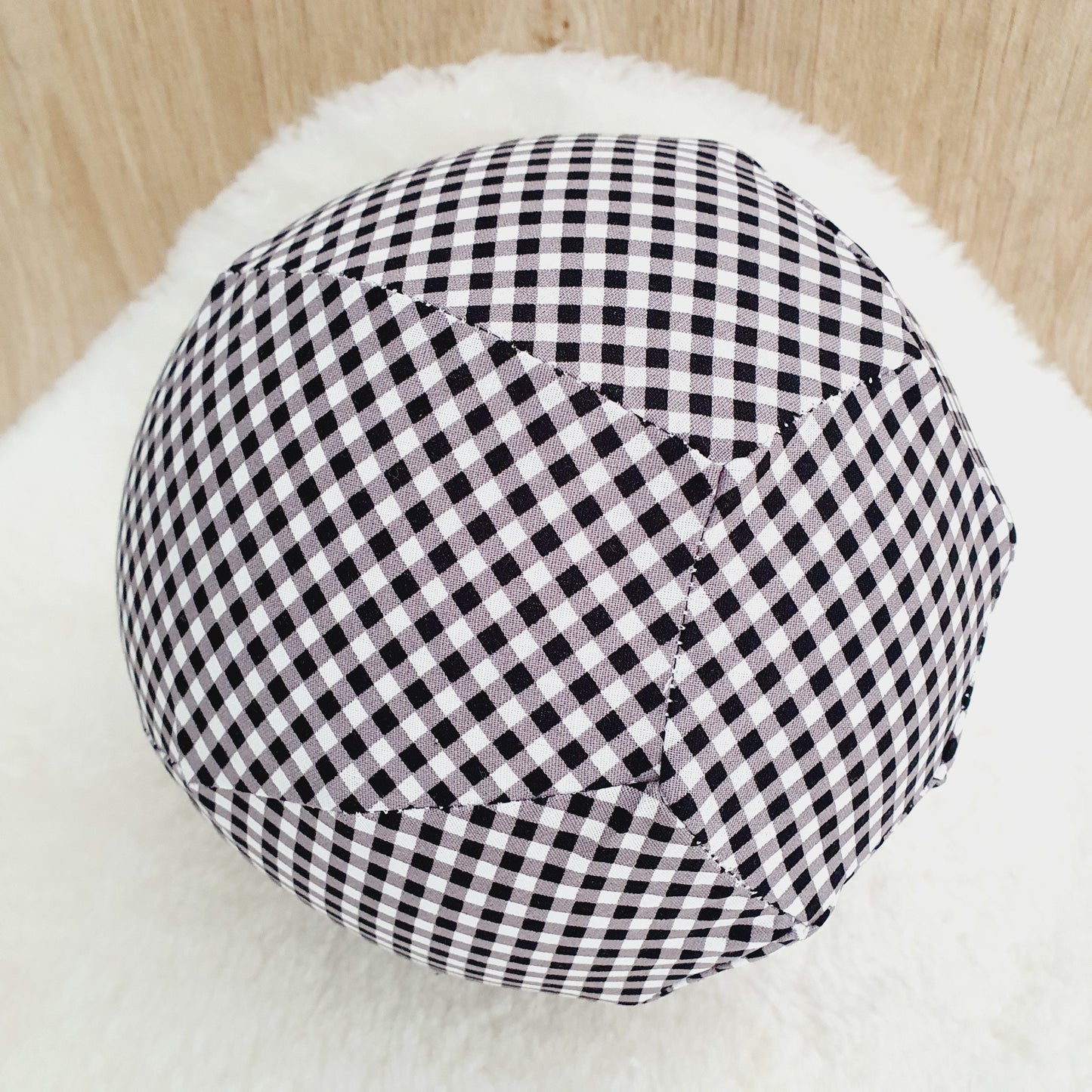 Balloon Ball Cover - Balloon Balls - Handmade Fabric Balloon Cover - Black Gingham