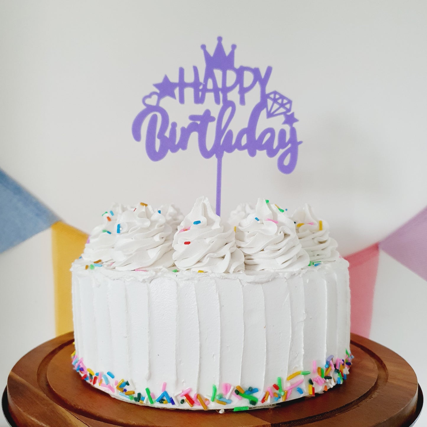 HAPPY Birthday Cake Topper - Purple