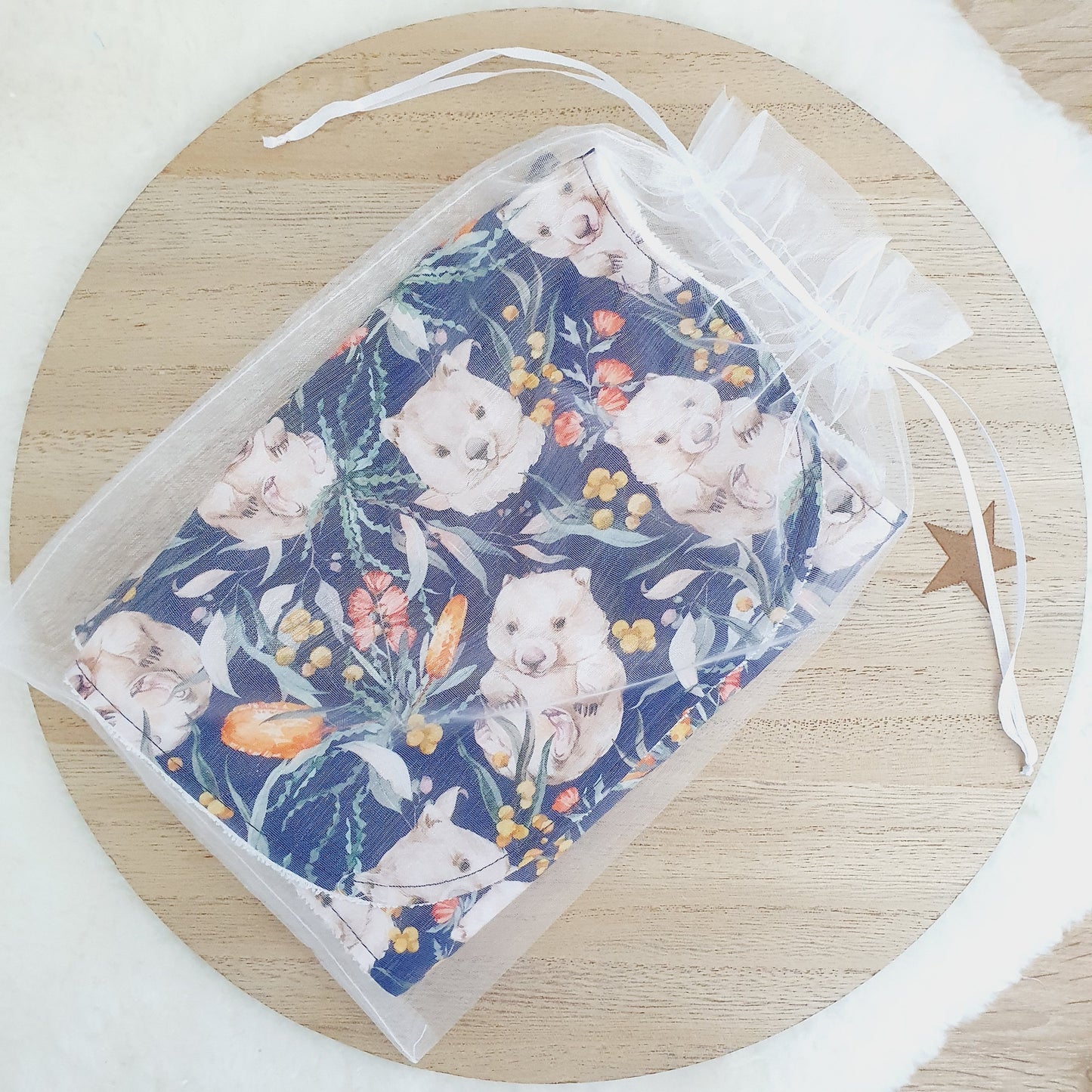 Wombat Baby Bib and Burp Cloth Gift Set, Baby Shower Gift, Newborn Gift