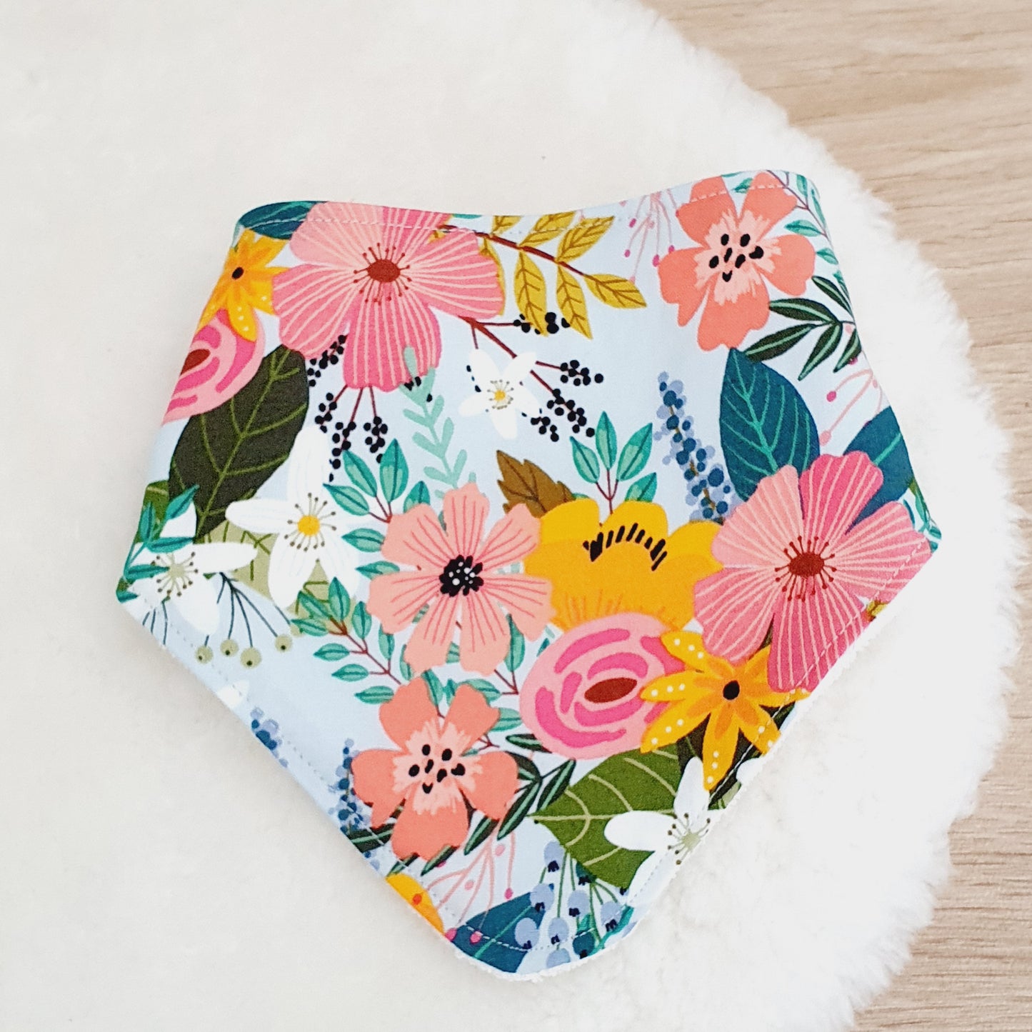 Tropical Floral Bandana Dribble Bib - Bamboo Backed Ultra Absorbent Bib