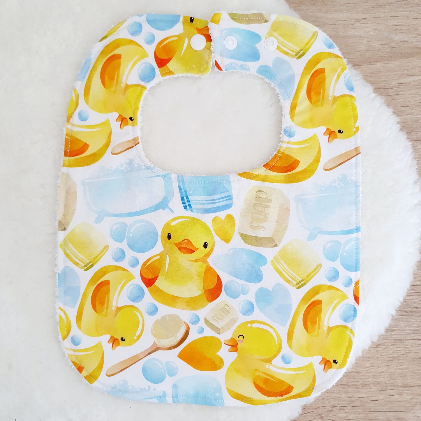 Duck Bib, Handmade Baby Bib, Large Feeding Bib