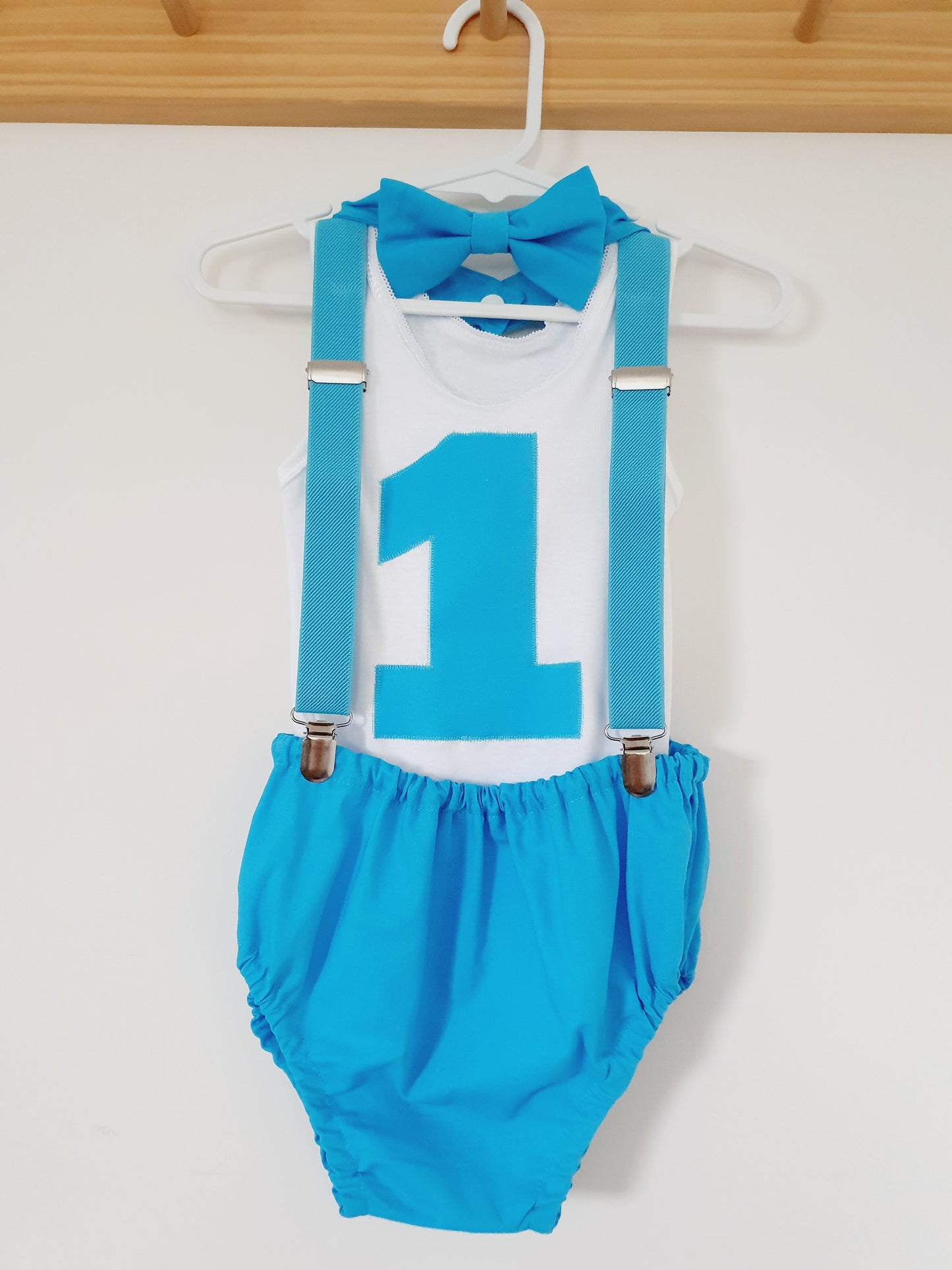 Bright Blue Boys 1st Birthday Outfit, Size 1