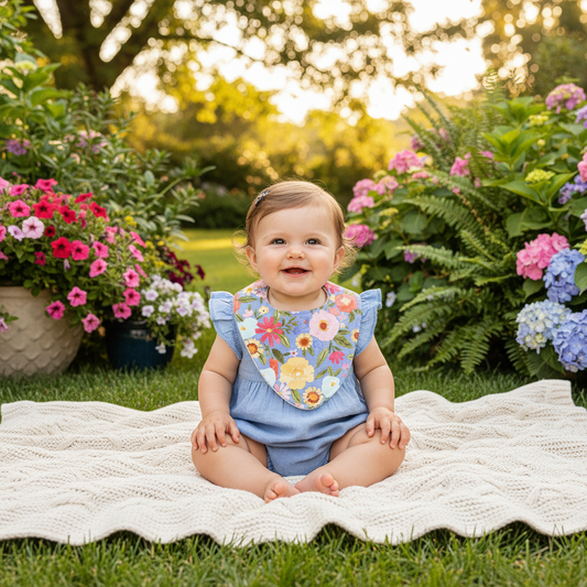 Bandana Dribble Bib, Handmade Baby Bib, Cotton / Bamboo, Ultra Absorbent