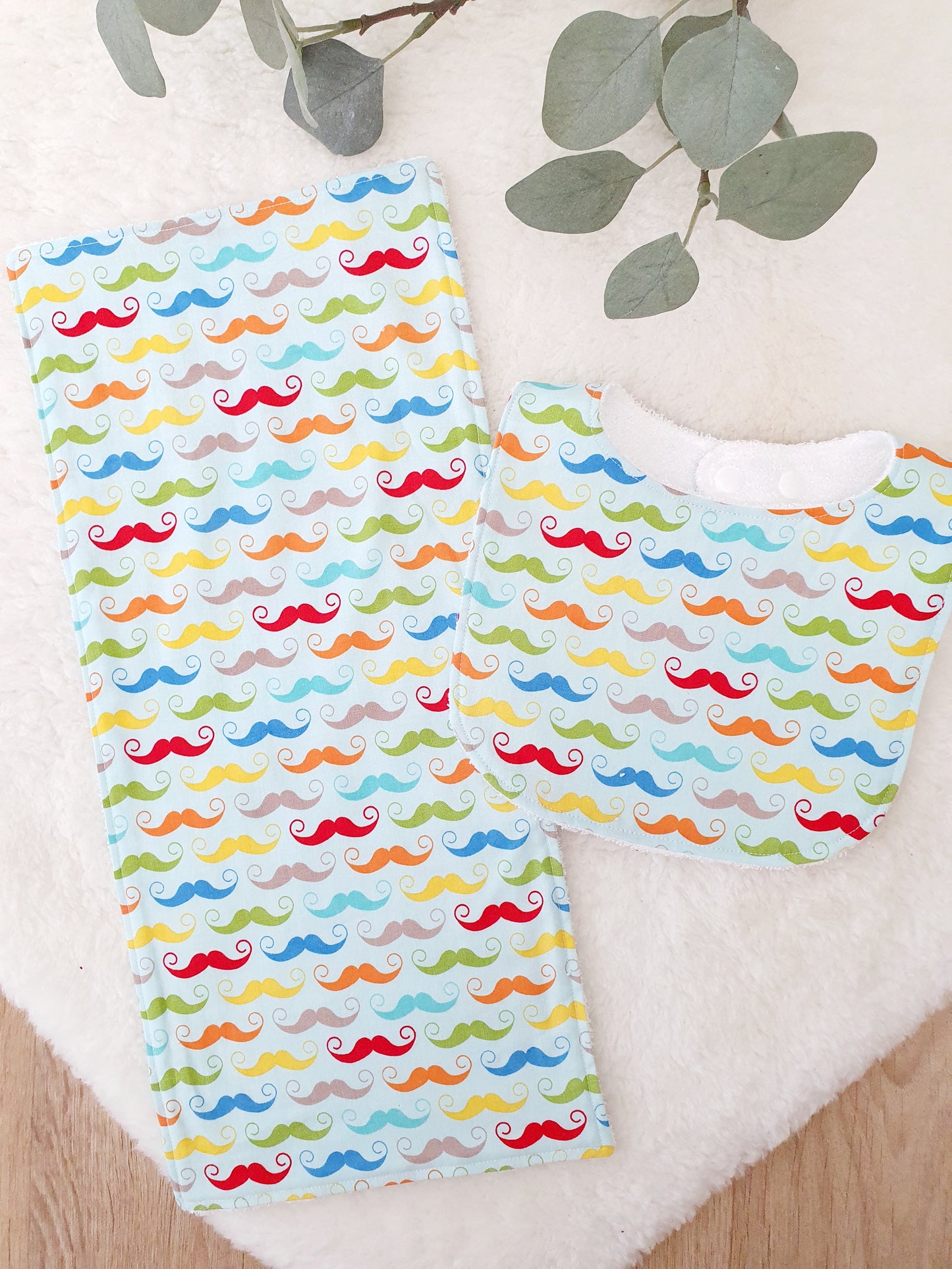 Little Man Bib and Burp Cloth Gift Set, Baby Shower Gift, Newborn Gift