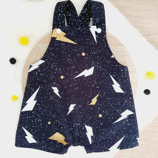 FLASH Overalls, Baby Overalls, Short Leg Romper, Size 1
