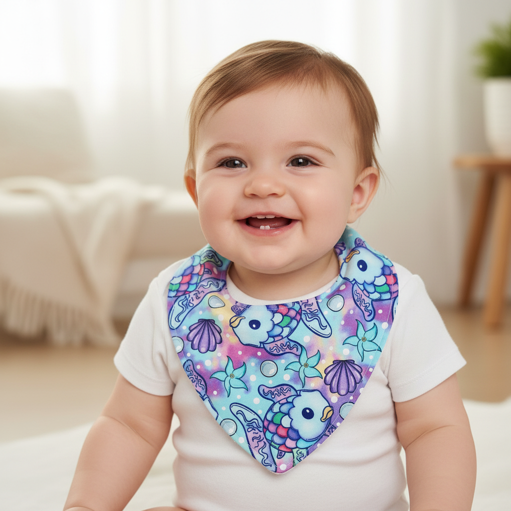 Bandana Dribble Bib, Handmade Baby Bib, Cotton / Bamboo, Ultra Absorbent
