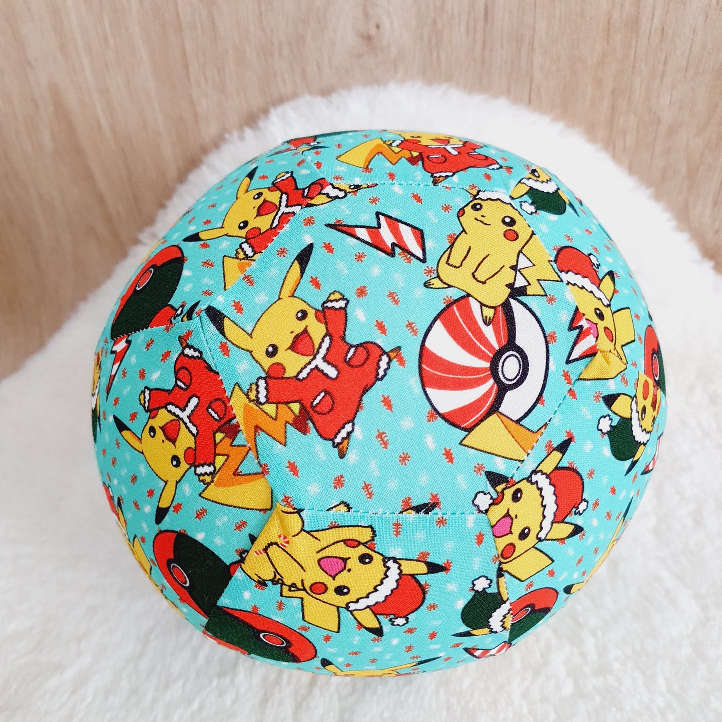 Balloon Ball Cover - Balloon Balls - Handmade Fabric Balloon Cover - CHRISTMAS PIKACHU