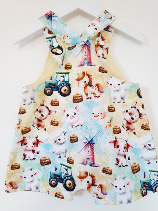 Baby / Toddler Overalls, Short Leg Romper, Size 1