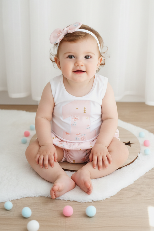 ROSE / GOLD Girls 1st Birthday / Cake Smash Outfit, Size 1