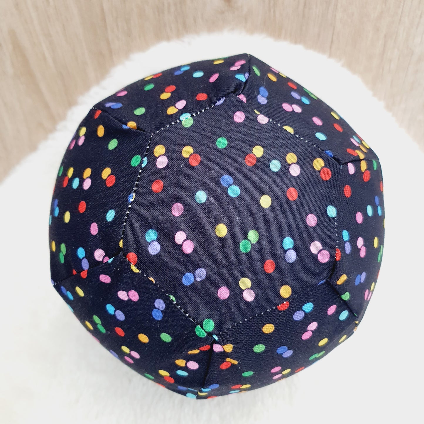 Balloon Ball Cover - Balloon Balls - Handmade Fabric Balloon Cover - Black and Colourful Dots