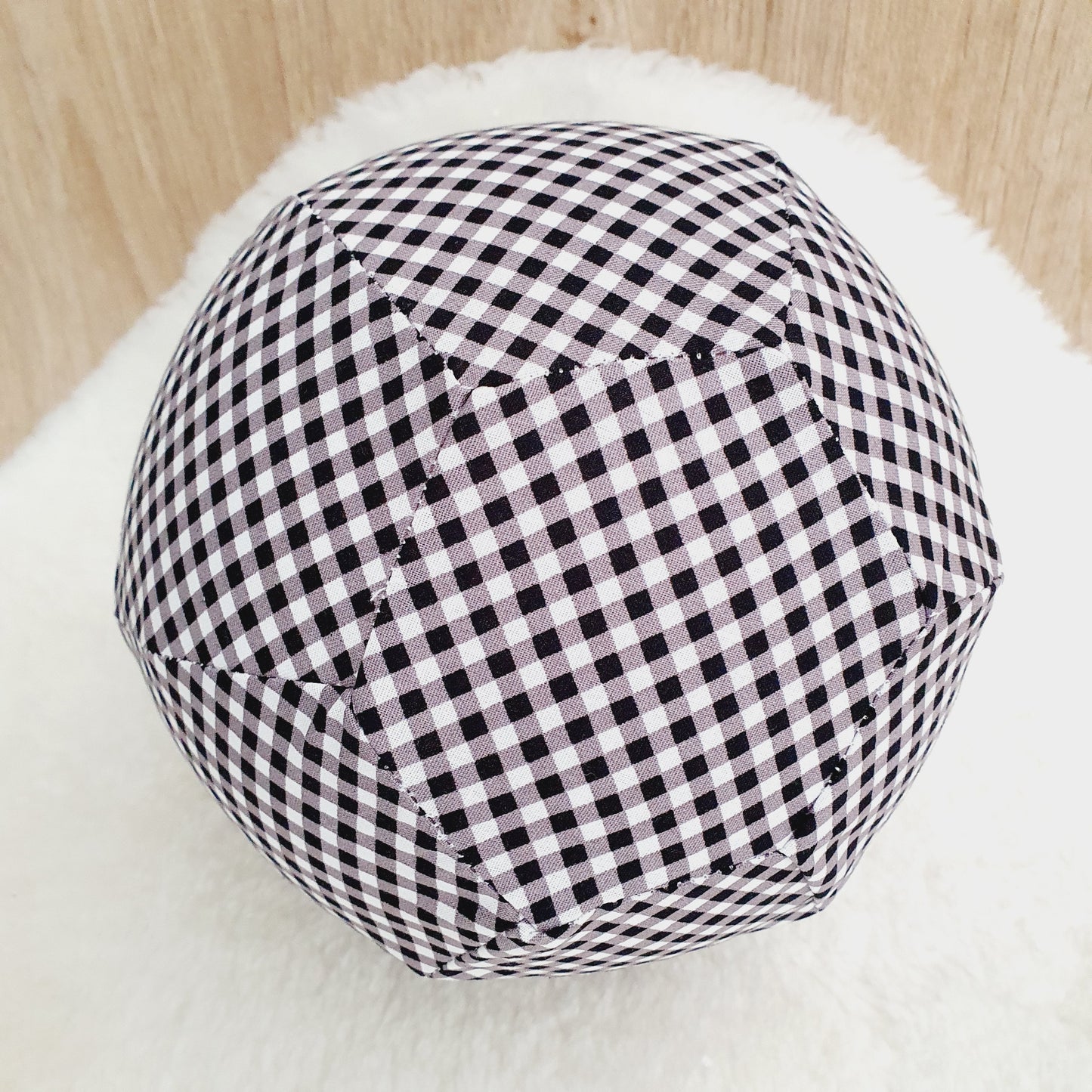 Balloon Ball Cover - Balloon Balls - Handmade Fabric Balloon Cover - Black Gingham