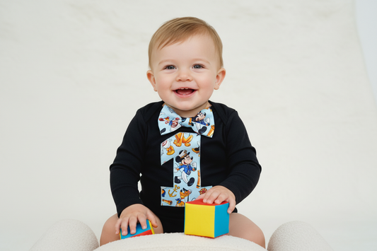 Boys 1st Birthday Long Sleeve Bodysuit, Size 0