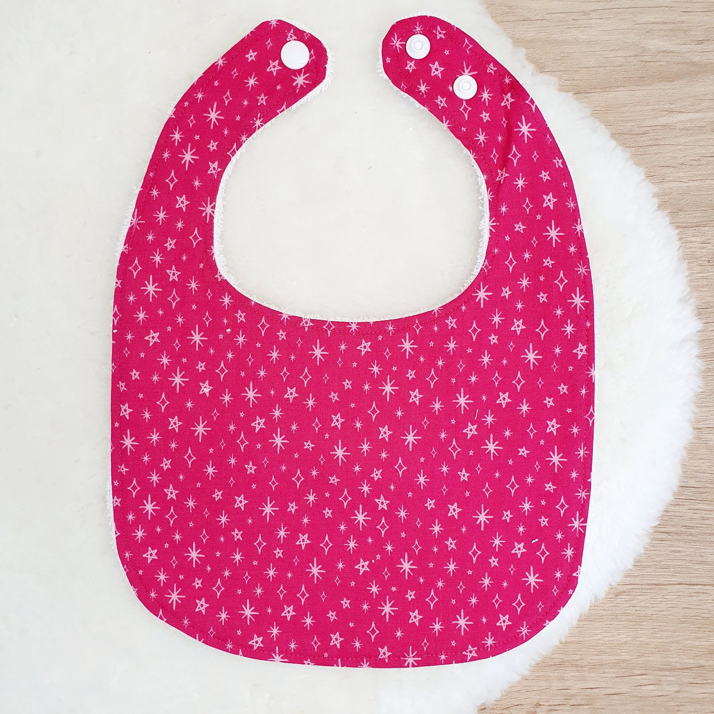 Fuschia Bib, Handmade Baby Bib, Feeding Bib