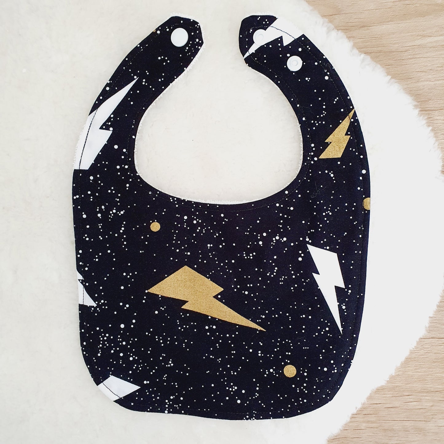 FLASH print Bib, Handmade Baby Bib, Feeding Bib