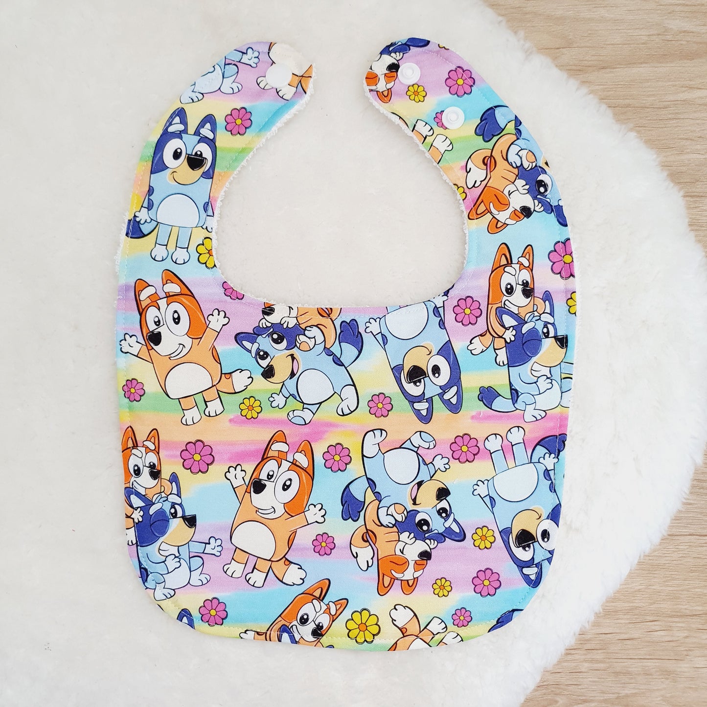 DOGS print Bib, Handmade Baby Bib, Feeding Bib