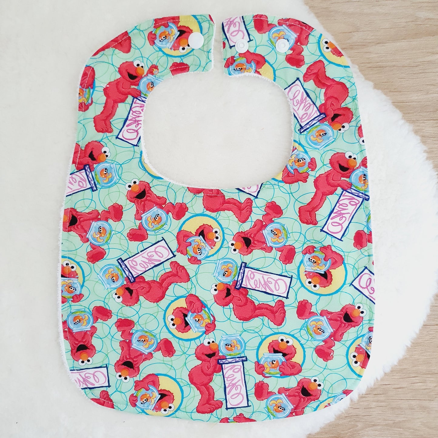 Elmo Bib, Handmade Baby Bib, Large Feeding Bib