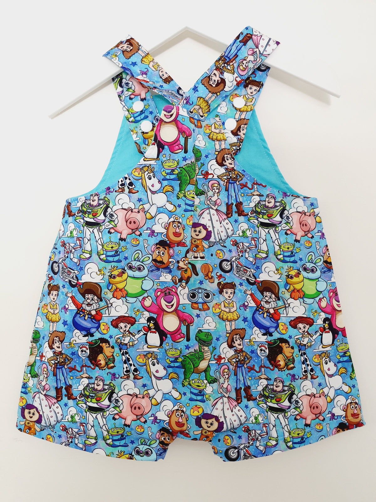 TOY STORY print Baby / Toddler Overalls, Short Leg Romper, Size 1