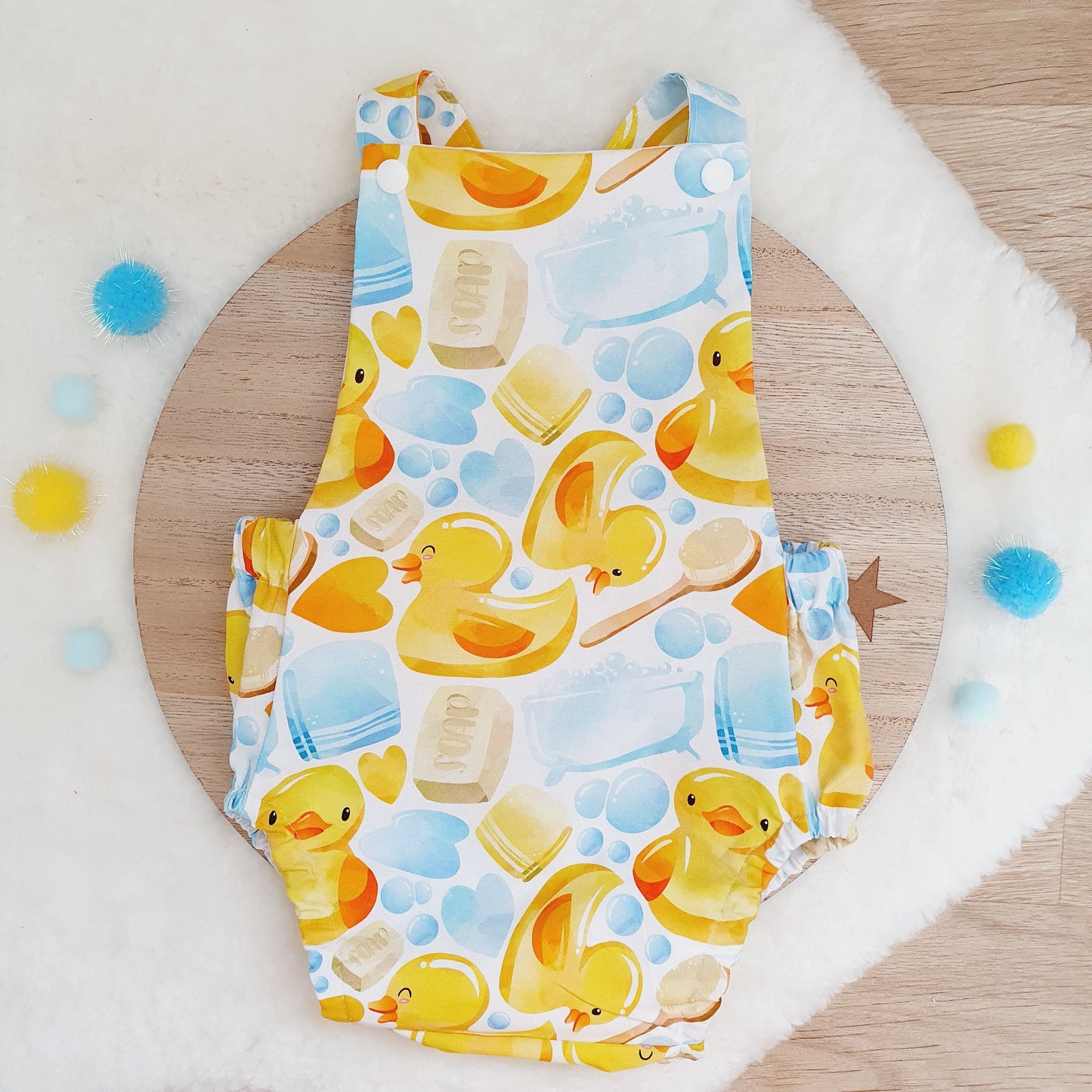 DUCK print Baby Romper, Size 0