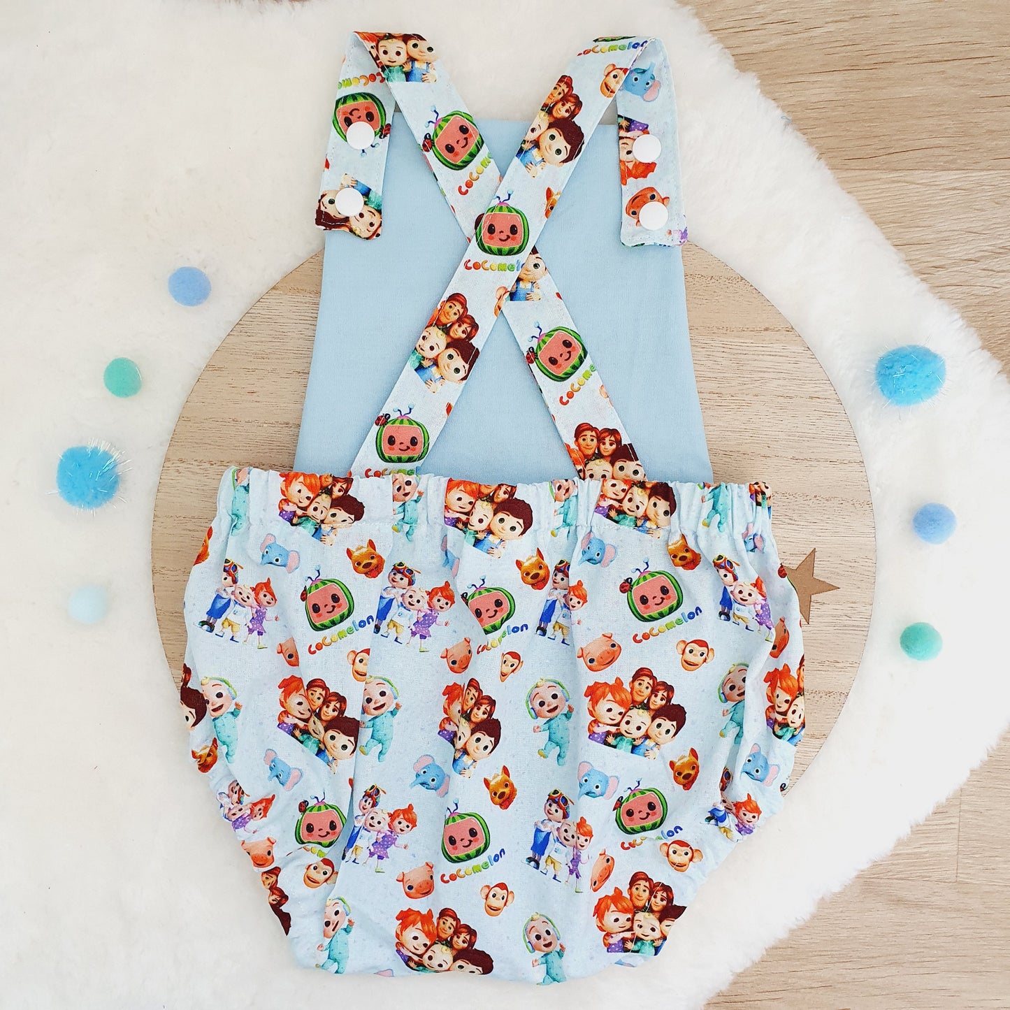 COCOMELON print Baby Romper, Size 1