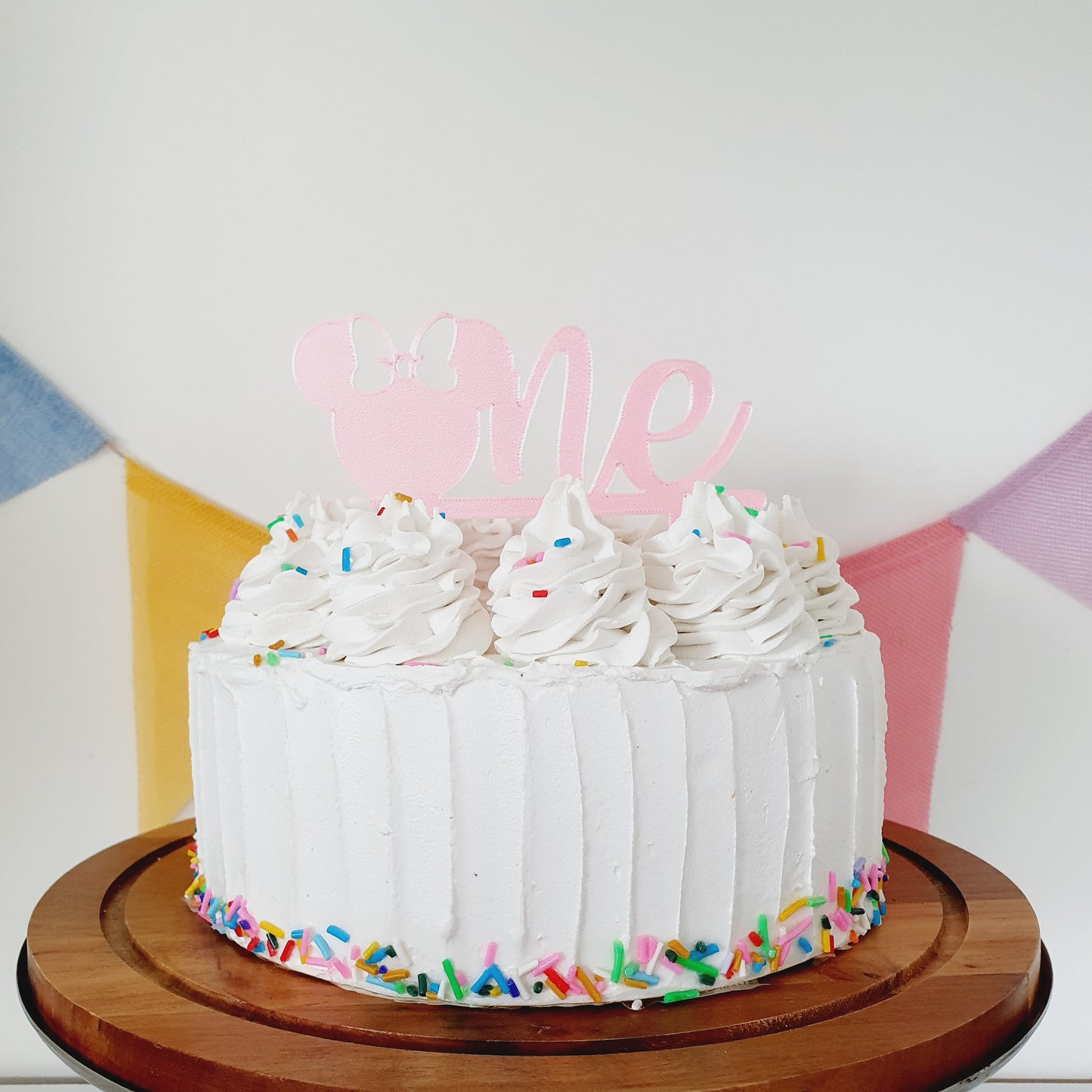 ONE Pale Pink Cake Topper