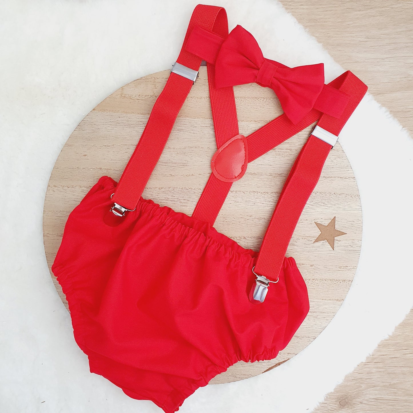 RED Boys Cake Smash Outfit, Size 1