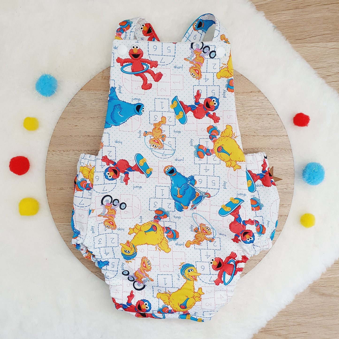 SESAME STREET print Baby Romper, Size 0