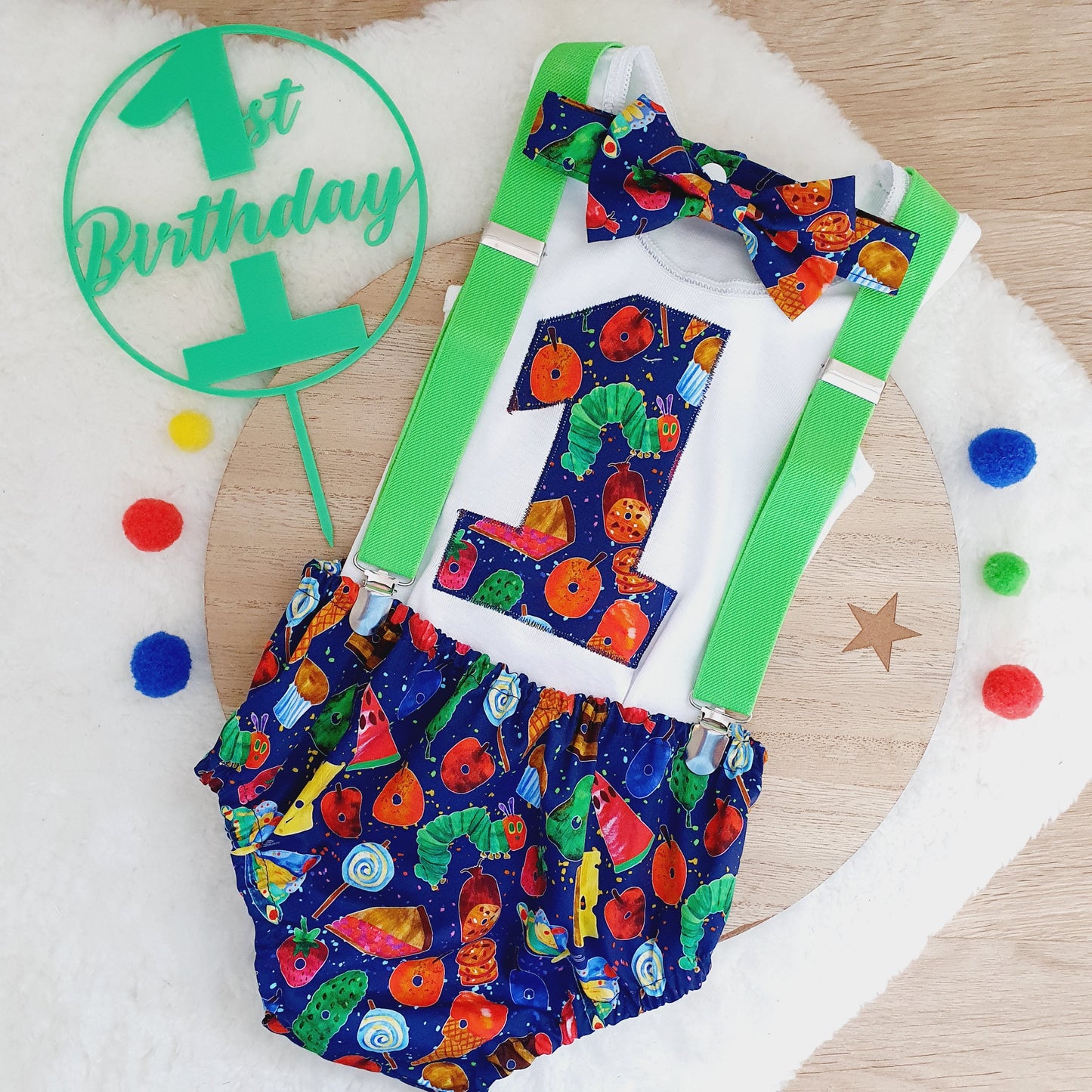CATERPILLAR Boys 1st Birthday Outfit, Size 1
