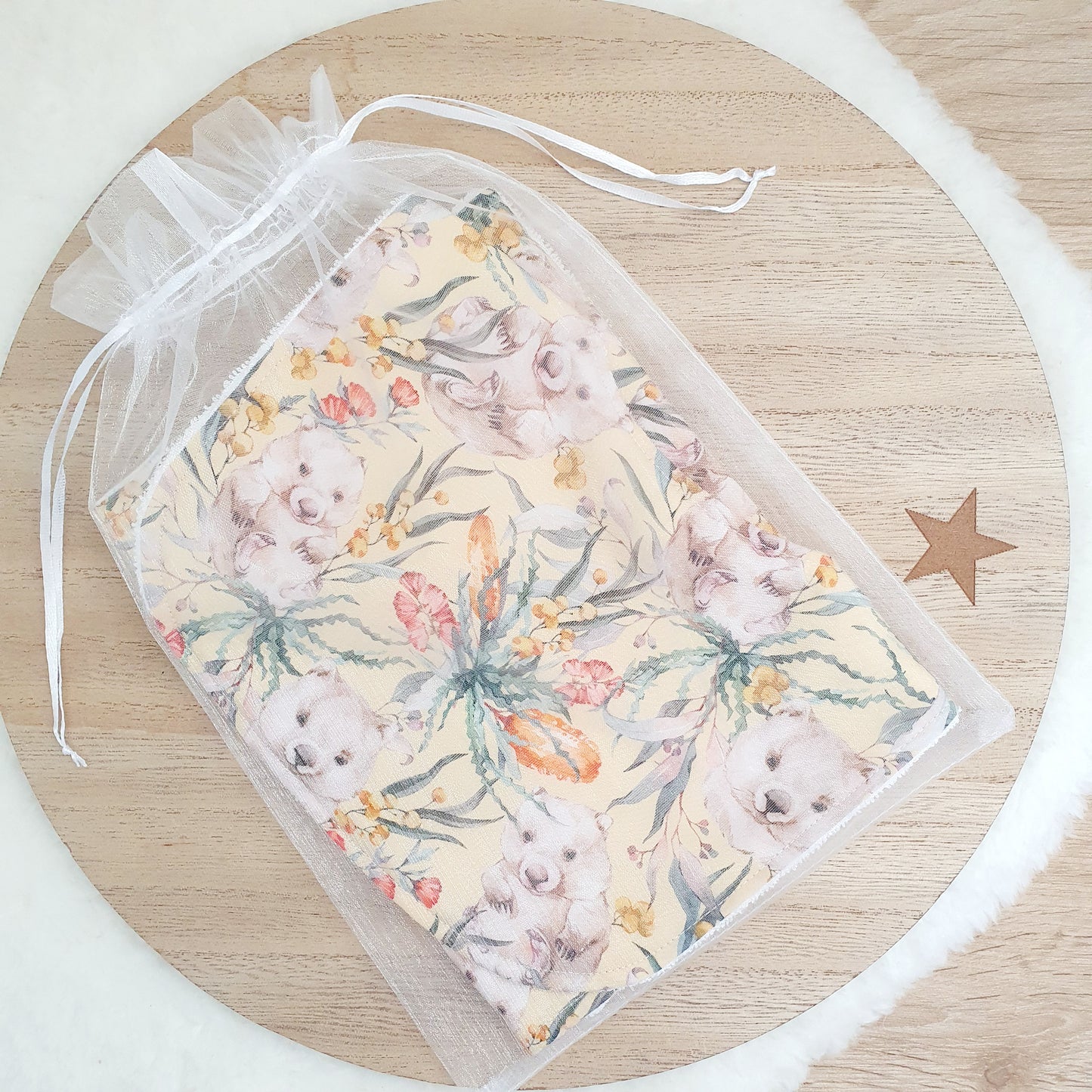 Wombat Baby Bib and Burp Cloth Gift Set, Baby Shower Gift, Newborn Gift